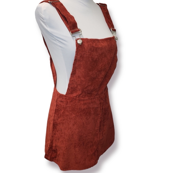 SHEIN Corduroy Mini Dress Rust Color Size Small - Picture 1 of 8
